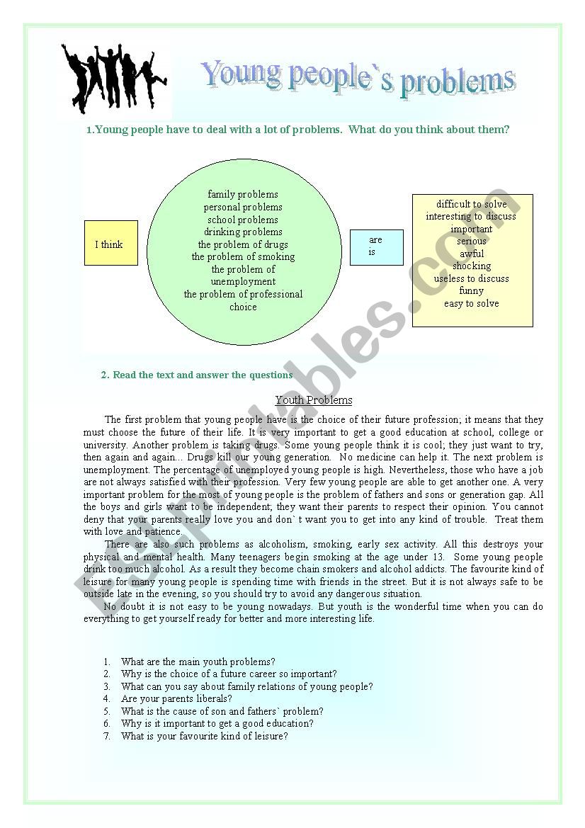 Young people`s problems  worksheet